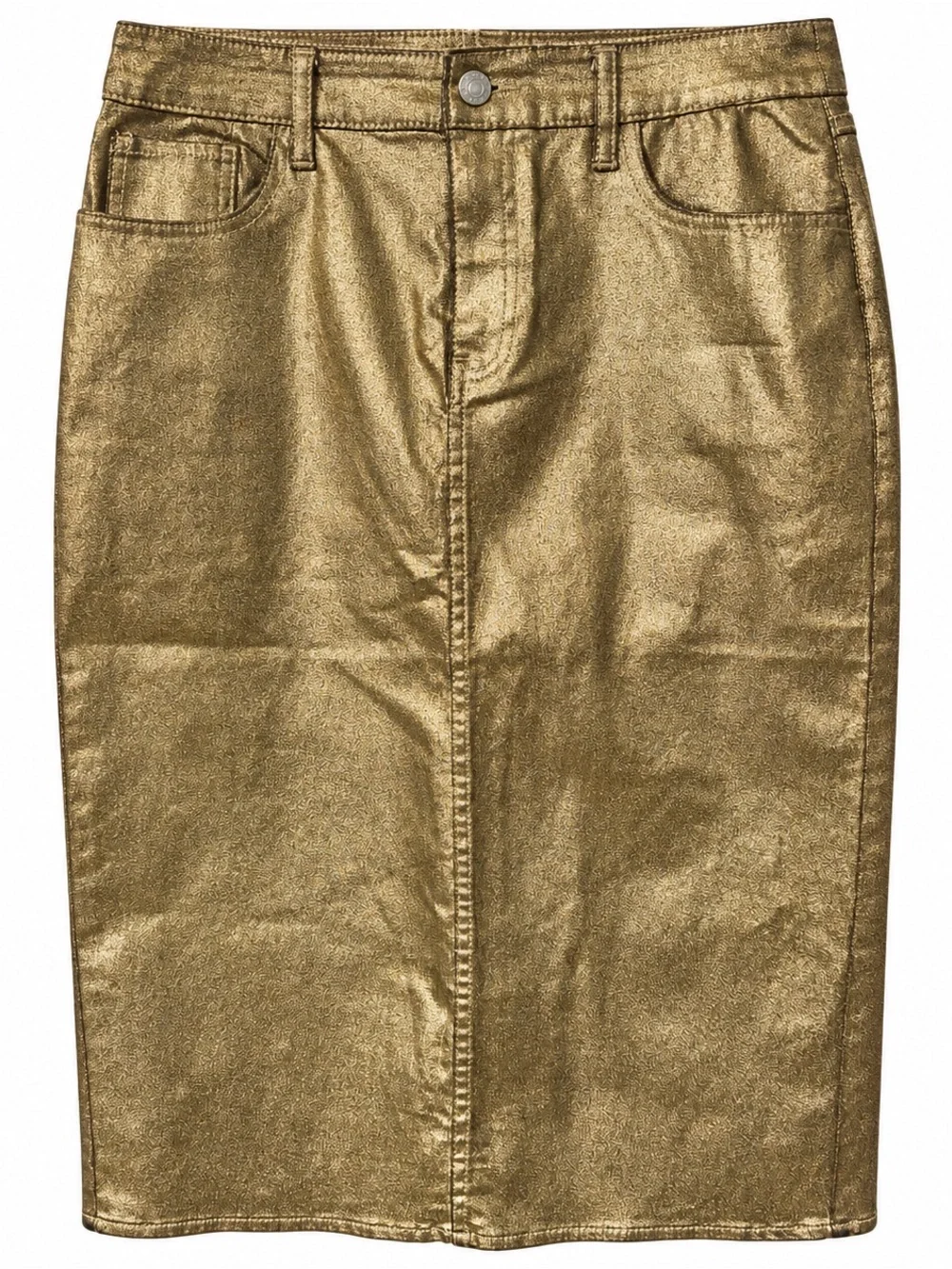 Marc New York Metallic Gold Pencil Skirt